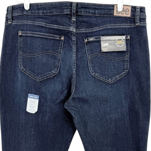 Lee Women's Straight Mid Rise Stretch Friction Resistant Blue Jeans Size 20L NWT - Picture 4 of 11